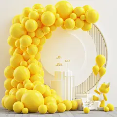 102PCS Red Latex Balloon Arch Kit Yellow