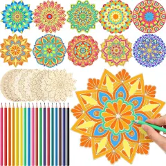 28 Pcs Wooden Mandala Painting Set