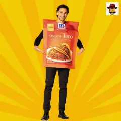 Adults McCormick Taco Seasoning Packet Costume Funny Food Tunic with Realistic Print Front