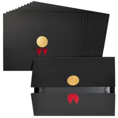 12-Pack Award Certificate Holders - Bulk Certificate Holders for Graduation, Diploma, Employee Appreciation, Certifications (12.5 x 9.2") Black