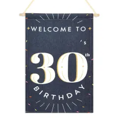 Personalized Birthday Welcome Sign for 30th Birthday Party with Stickers (9.5 x 15.5 In) Grey
