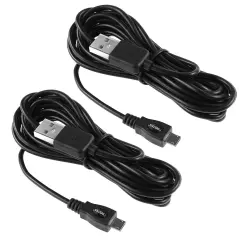 2 Pack Micro USB Charging Cable, 10ft Long USB 2.0 Charger Cord for Samsung Android, PS4 Playstation 4, Xbox One Controller, Cell Phone Data Transfer Black