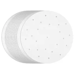 100 Pack Round Air Fryer Liners with Holes for Air Fryer Basket, Dumpling Paper, 10 Inch Perforated Bamboo Steamer Liner Sheets for Baking (White)