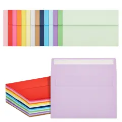 A9 Invitation Envelopes for Weddings, Baby Shower, Birthday Party, 15 Colors (90 Pack) Multicolor