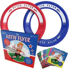 Activ Life 2 Pack Flying Rings for Kids, Fun Beach Toys, Gifts for Boys & Girls Aged 3-14, Cool Family Outdoor Games, Play at Swimming Pool, Playground, Basket Fillers Birthday Presents, Blue/ Red