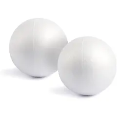 2 Pack Foam Balls for Crafts, 6-Inch Round White Polystyrene Spheres for DIY Projects, Ornaments, School Modeling, Drawing