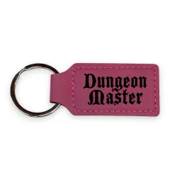 Keychain - Rectangle - Dungeon Master - Leather Pink/Black