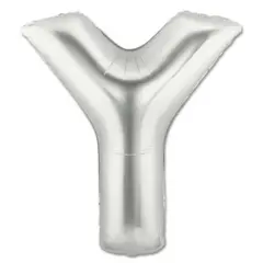 LETTER Y FOIL BALLOON Metallic Silver