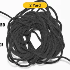 Black 3mm Round Knitted Elastic Cord