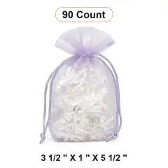Flat Bottom Organza Bags 3 1/2 '' X 1 '' X 5 1/2 ''for Perfect Gift Wrapping Lavender