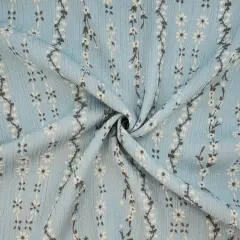 1 Yard Sky Gray Rayon Crinkle Fabric, 50/52" Wide Lightweight Apparel Material