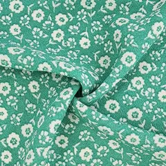 1 Yard Mint Poly Crepe Bubble Fabric, 56/57" Wide Lightweight Woven Textured Material