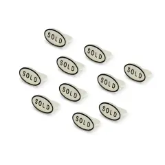 White "SOLD" Signs for Jewelry Displays - 10-Piece Set