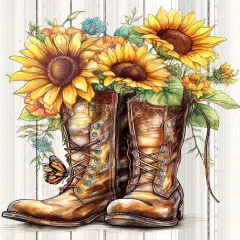 Diamond Painting for Adults Kits, 5D Sunflowers Flwoers Diamond Art Kits for Beginners, DIY Full Drill Butterfly Diamond Gem Art Kits for Home Wall Decor 12x16 Inch