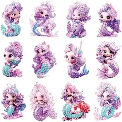 Diamond Art for Kids, Mermaid Gem Stickers,Diamond Painting Kits for Kids Ages 6-8 8-10 10-12