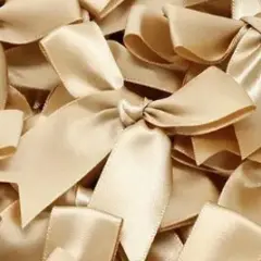 12 ct Antique Gold Bow Satin Ribbon