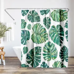 Americanflat 71" x 74" Shower Curtain, Tropical Leaves by Elena O'Neill