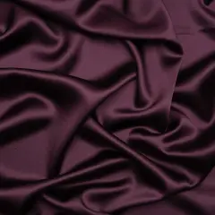 1 Yard Eggplant Silk Crepe Back Satin Elegant Soft Solid Designer Fabric 44 inch Width