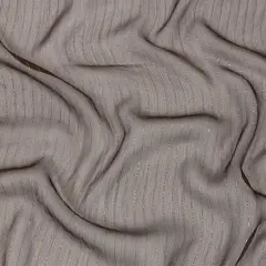 1 Yard Luxury Overlay Material Brown and Gold Metallic Pinstriped Crinkled Silk Chiffon 52 Inch Width