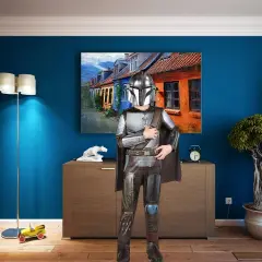 Child Mandalorian Qualux Costume Star Wars Outfit with Printed Armor