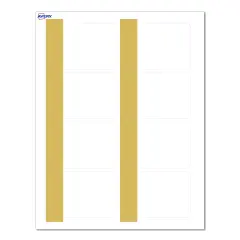 Avery&reg; Printable Rectangle Adhesive Name Tags, Dipped Gold Edge Design, 2-1/3" x 3-3/8", Matte White Removable Name Tags, Laser/Inkjet, 80 Total, Great for Name Badges
