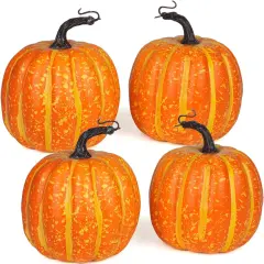 4PCS Big Orange Pumpkins for Table Display