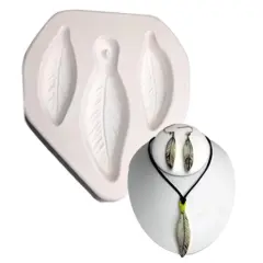 5" x 5" x 1.5" Feather Trio Casting Glass Fusing Kiln Mold