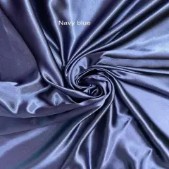 1 Yard Navy Blue Crepe Satin Fabric Soft Shiny Double Sided Polyester 58 Inch Width