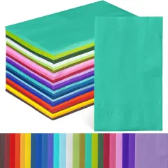 24 Colors Paper Napkins Guest Paper Disposable Towels Napkin Paper Hand Towels for Wedding, Dinner, Birthday Party, Dessert Cocktail ＆ Kitchen Napkins(120 Count, 13 * 16inch）