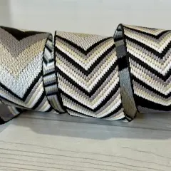 Grey/Tan/Black Woven Chevron 1.5&rdquo;Webbing