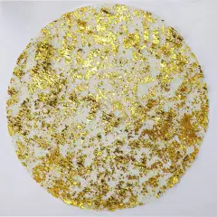 Disposable Gold Placemats Set of 50 Metallic Thin Mesh Round 13 Inch Gold Foil Pressed Fall Table Mates Gold Charger Gold Doilies for Dining Table Wedding Birthday Party Home Decoration