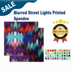 Blurred Street Lights Printed Spandex