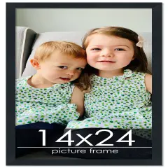 Slim Profile Black Picture Frame - UV Acrylic, Foam Board Backing, Hanging Hardware