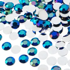 John Bead 10mm (SS45) Round Acrylic Flat Back Rhinestones, 500pcs Royal Blue AB