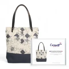 Crosscut Sewing Co.&reg; Lincoln Tote Sewing Kit - Beginner Sewing Project Kit Diamond floral
