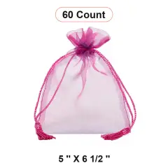 Jewel Tone Iridescent Sheer Tasseled Bags 5'' x 6 1/2'' for Gifts