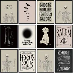 12Pcs Halloween Wall Art Prints 8x10 Inch