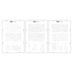 Sizzix Clear stamp Set 17/Pkg W/ Stencils 3/PKg By Vic Von S-Nature