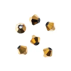 Crystal Lane DIY 2-Strand 7in Opaque Iris Finish Glass Bicone Bead Strands