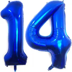 40 Inch Navy Blue 14 Number Balloons -Navy Blue 14