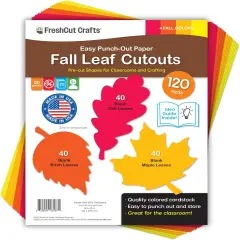 20 Pieces Fall Leaf Paper Cutouts