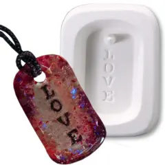 3" x 4" Hole Love Pendant Glass Casting Mold Glass Fusing Kiln Mold
