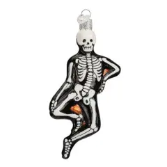 Old World Christmas 5.5 Inch Mr Bones Halloween Tree Ornament , Halloween Decor Halloween Spooky Skeleton Multicolored