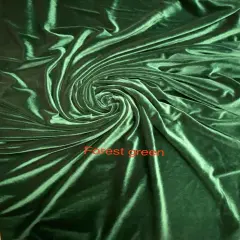 1 Yard Emerald Fores Green Stretch Velvet Fabric for Fashion, Costumes, Home Accents, and Crafting 58/60 Inch Wide