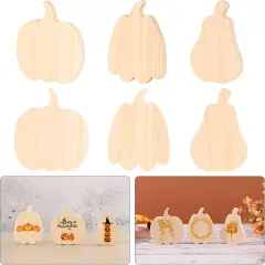 9 Pieces Fall Pumpkin Wooden Cutouts Thicken Thanksgiving Wood Signs（4 Inch）