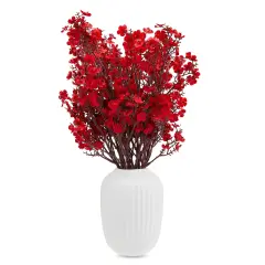6 Pack Silk Artificial Baby's Breath Flowers with Stem, Babies Breath Faux Flower Bouquet, Fake Floral Arrangement for Table Centerpiece Decorations (20 in, Red)