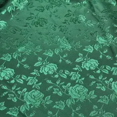 1 Yard Hunter green jacquard satin fabric reversible for tablecloth curtains overlays 58/60" inches wide