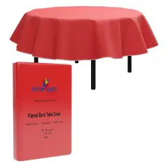 Exquisite Vinyl Tablecloth &ndash; 70" Round &ndash; Pack of 1 &ndash; Round Plastic Table Cover with Flannel Backing &ndash; Reusable & Waterproof Tablecloth for Parties and Events Red