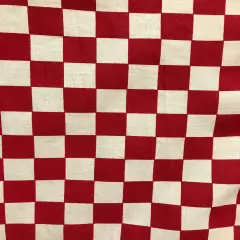 1 Yard Red Checkered Poly Cotton Fabric 59/60 Inch Width