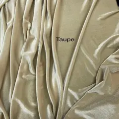 1 Yard Sophisticated Taupe Stretch Velour Fabric Ultra Soft Plush Texture with Graceful Weighted Drape 58/60 Inches Wide
